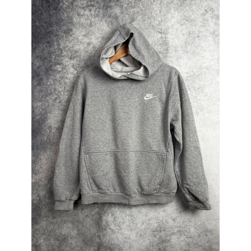 Nike Gray Hoodie White Embroidered Swish Youth Size‎ XL